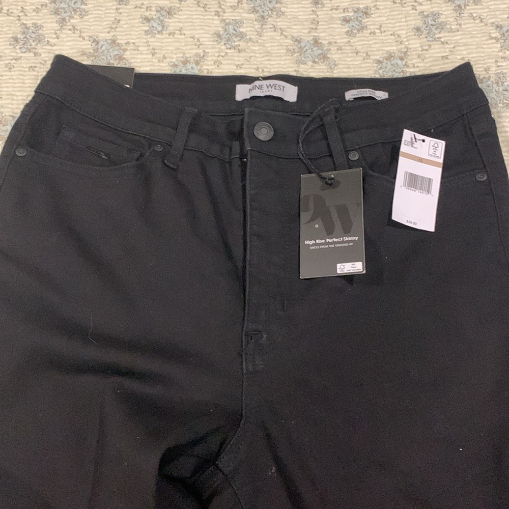 Nine West Black Jeans Women’s Sz 12 NEW High-rise Perfect Skinny 5-Pocket Class - Picture 2 of 7